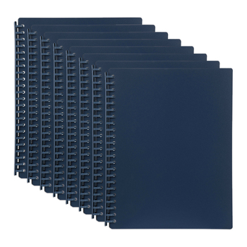 8PK Marbig Premium 20-Pocket Refillable A4 Display Book - Navy