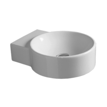 Simas Tondo Wall Mounted Ceramic Basin (0 Tap Hole) White