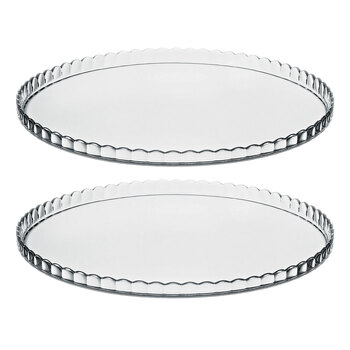 2PK Pasabahce Patisserie 32cm Glass Service Plate Round - Clear