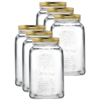 6PK Pasabahce Homemade 1500ml Glass Jar Storage w/ Lid - Clear