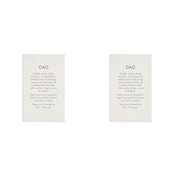 2PK Splosh Precious Quote Dad Ceramic Standing/Hanging Decor White 16cm