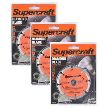 3PK Supercraft Dry Cutting 105mm Diamond Blade Segmented Rim For 20mm Spindle