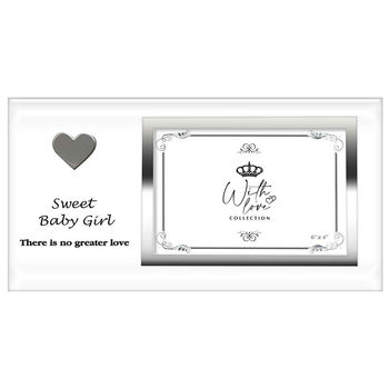 Baby Girl Heart Frame 29x15 cm 6x4 Inch Keepsake Novelty Photo Frame