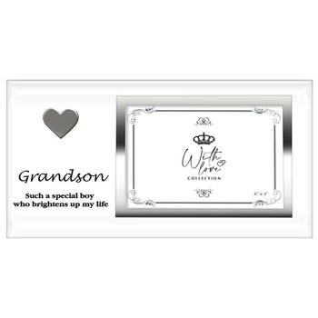 Grandson Heart Frame 29x15 cm 6x4 Inch Keepsake Novelty Photo Frame