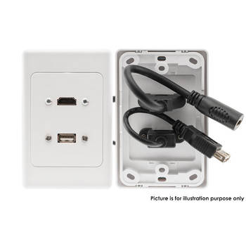 Pro2 Pk3304 Hdmi & Usb Wall Plate Socket - Flexible Rear Socket