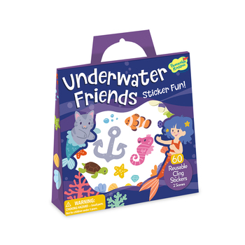 Peaceable Kingdom Kids Reusable Sticker Underwater Friends Scene w/ Tote 3y+