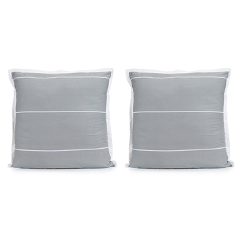 2PK Jason Commercial Calista Euro Pillow Case 65x65cm Granite