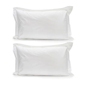 2PK Jason Commercial Cotton Deluxe Pillow Case Tailored 48x73cm White