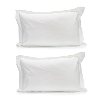 2PK Jason Commercial Crisp Pillow Case Tailored 48x73cm White