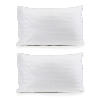 2PK Jason Commercial Satin Stripe Pillow Case 48x73cm White