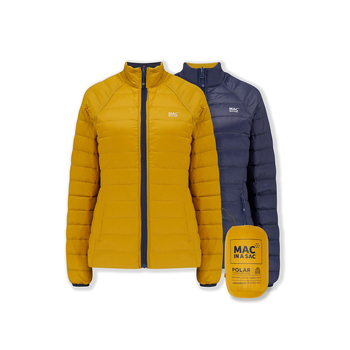 Mac In A Sac Adults Ladies Polar Reversible Down Jacket - Navy/Mustard - AU8