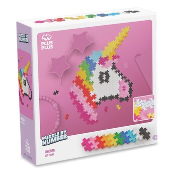 250pc Plus-Plus Puzzle by Number Unicorn Kids Learning Toy 5y+