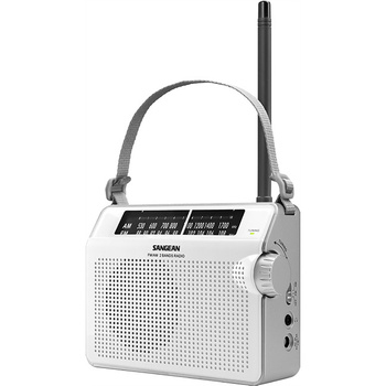 Sangean Compact Am/Fm Analogue Radio White  Ac/Dc Portable