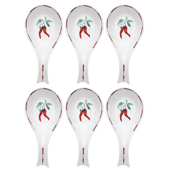 6PK Porto Cucina 22.5cm Porcelain Spoon Rest/Utensil Holder