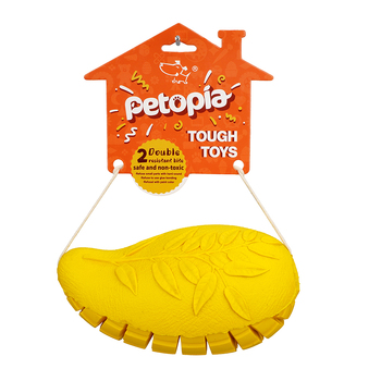 Petopia Ultra Tough 16cm Rubber Mango Magic Dog Toy Large - Yellow