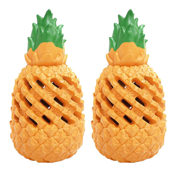 2PK Petopia Ultra Tough 10cm Rubber Pawsome Pineapple Dog Toy Small - Orange