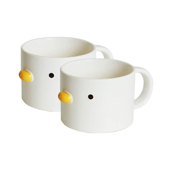 2PK Purroom 8cm/200ml Ceramic Coffee/Tea Cup Drinkware Chick - White