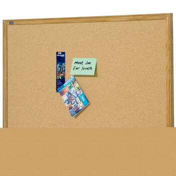 Quartet 120x90cm Corkboard Oak Frame Pin Board - Brown