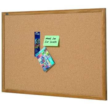 Quartet 180x120cm Corkboard Oak Frame Pin Board - Brown