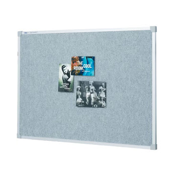 Quartet Penrite 120x90cm Fabric Pinboard w/ Aluminium Frame - Silver