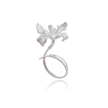 Culturesse Bloom Artisan Adjustable 3.5cm Open Ring - Silver