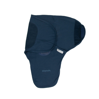 Baby Studio Swaddle Wrap Bamboo 0.5 Tog Navy Small Size Small