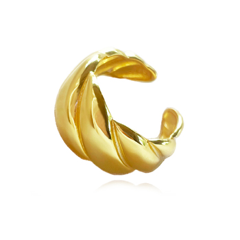 Culturesse Aveline Croissant Adjustable 2cm Open Ring - Gold Vermeil