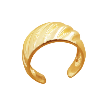 Culturesse Lux Croissant Adjustable 2cm Open Ring - Gold Vermeil