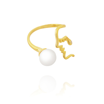 Culturesse Face It Adjustable 2.5cm Ring - Gold Vermeil