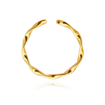 Culturesse Amor Gold Filled Fine Adjustable 2cm Open Ring