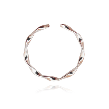 Culturesse Emmi Adjustable 2cm Open Ring - Fine Silver