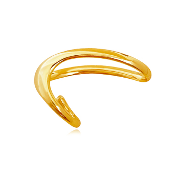 Culturesse Solana Art Deco Finger Lock 4.3cm Open Ring - Gold Vermeil