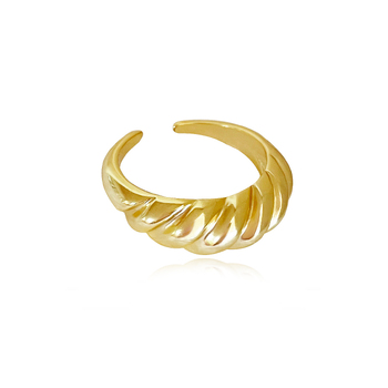 Culturesse LaBelle Twisted Adjustable 2.1cm Open Ring - Gold Vermeil