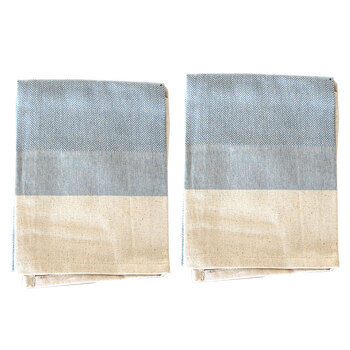 2PK Raine & Humble Cotton Herringbone Tea Towel 70cm Artichoke Blue