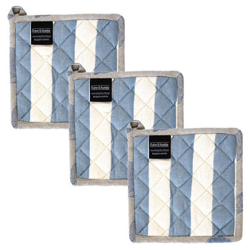 3PK Raine & Humble 20cm Lemonade Cotton Pot Holder/Trivet - Artichoke Blue