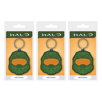 3PK Halo Series Master Chief Themed Durable Novelty Rubber Keyring Set