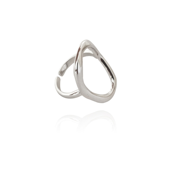 Culturesse Time Flows Adjustable 2.3cm Ring - Silver