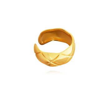 Culturesse Muccia Artisan 2cm Open Ring - Gold Vermeil