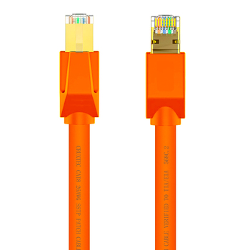 Cruxtec RJ45 LAN CAT8 40GbE 20m Triple Shielding Ethernet Cable - Orange