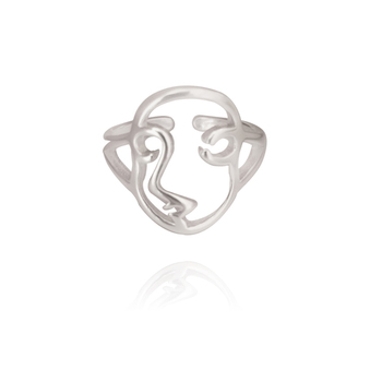 Culturesse Artsy Human Adjustable 2cm Open Ring - Silver