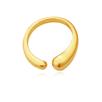 Culturesse Essie Simplicity Adjustable 2cm Open Ring - Gold Vermeil