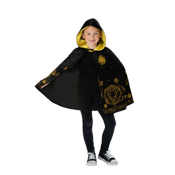 Harry Potter Hogwarts Black & Gold Kids Hooded Robe - Size 6+