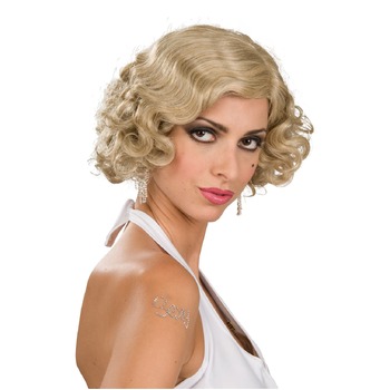 Blonde Flapper Wig Wavy Hair Dress Up Accessory Adult