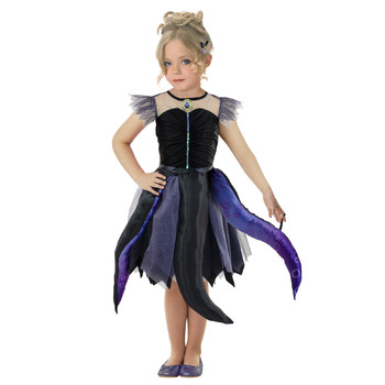 Disney Ursula Deluxe Girls Dress Up Costume - Size 9-10y