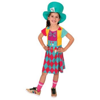 Disney Mad Hatter Girls Classic Dress Up Costume - Size 4-6