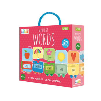 Sassi Junior My First Words Puzzle & Book Set Kids 2y+