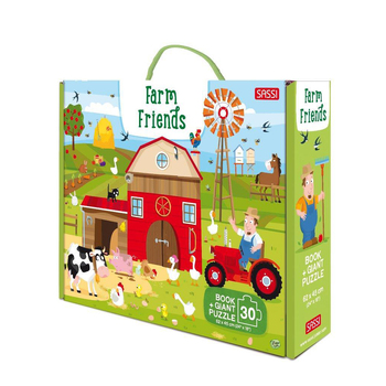 30pc Sassi Junior Farm Friends Book & Giant Puzzle Game Kids 3y+