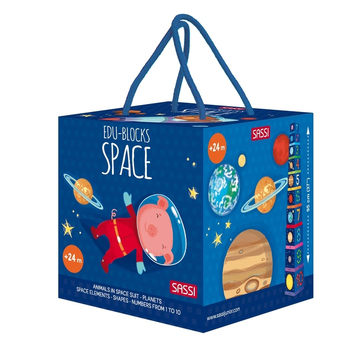 10pc Sassi Edu Space Blocks & Book Set Baby/Toddler 2y+