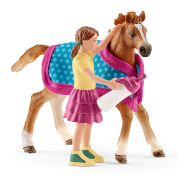 4pc Schleich Horse Club Kids Toy Girl & Horse w/ Blanket/Bottle 5y+