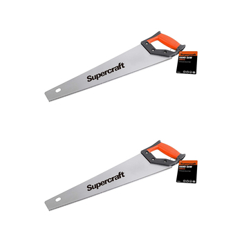 2PK Supercraft Utility Soft Grip Hand Saw Double Ground Teeth 7Tpi 300mm